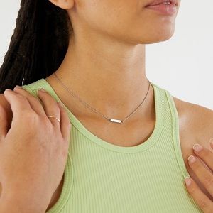 Jennifer Zeuner Jewelry Emerson Chelsea Mini Bar Silver Adjustable Necklace NWT